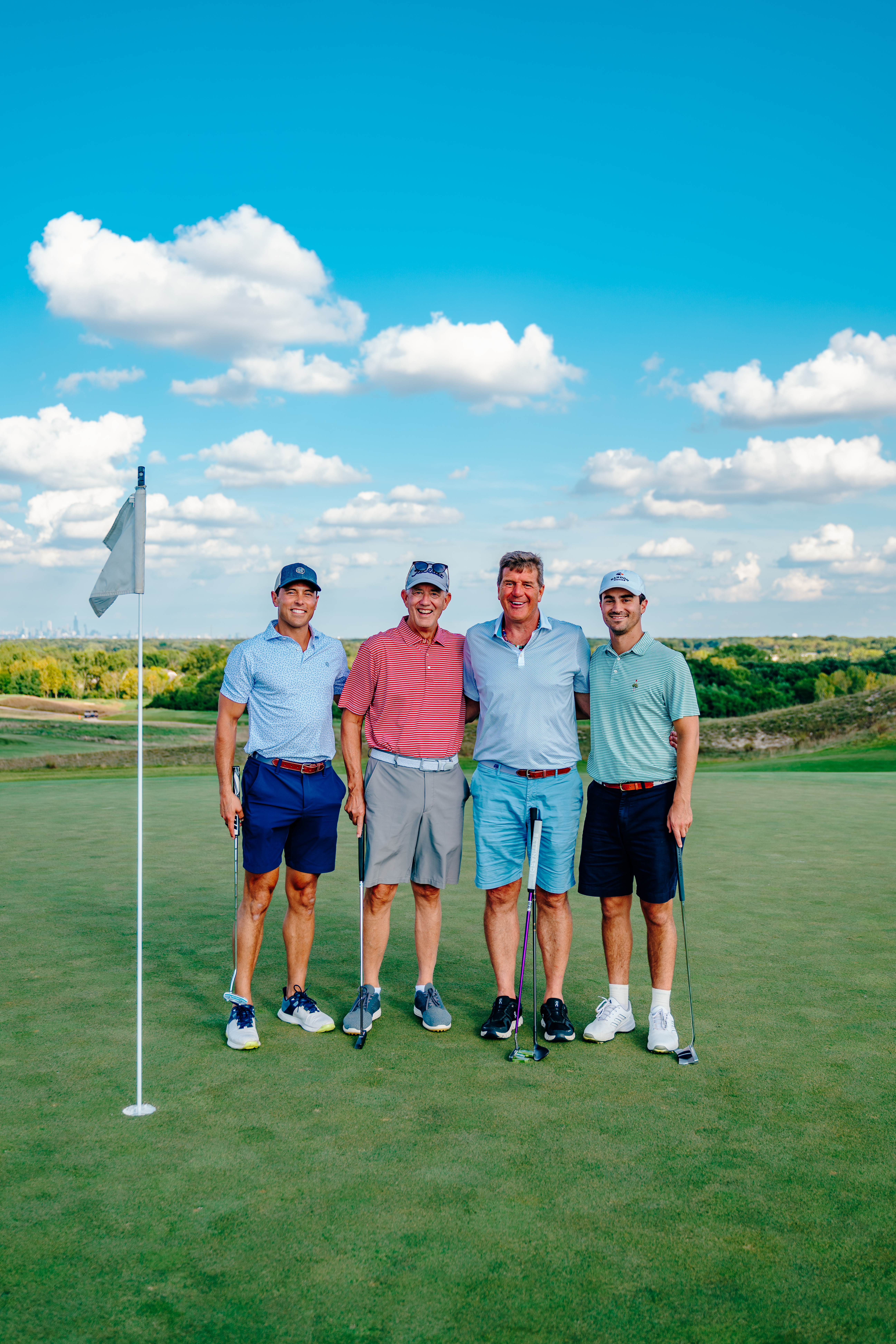 Group golfing