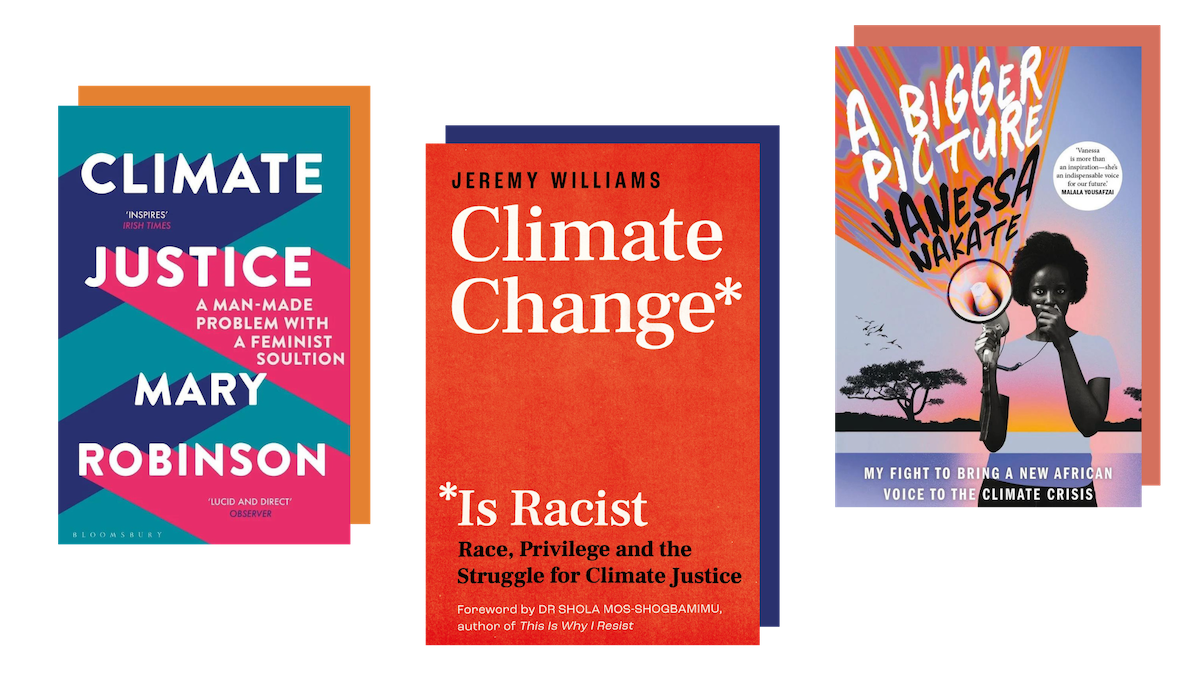 Climate Justice (Mary Robinson), Climate Change Is Racist (Jeremy Williams), A Bigger Picture (Vanessa Nakate)