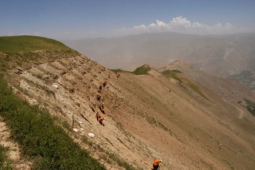 Working on flood defenses in Afghanistan