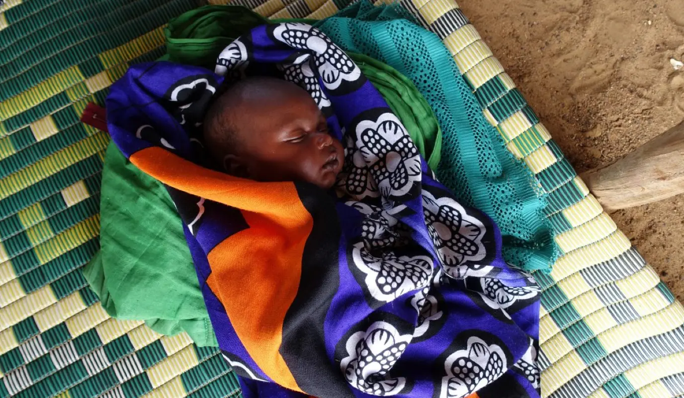 Ache's newborn, Bahar, photographed at 40 days old. Fararo, Chad.