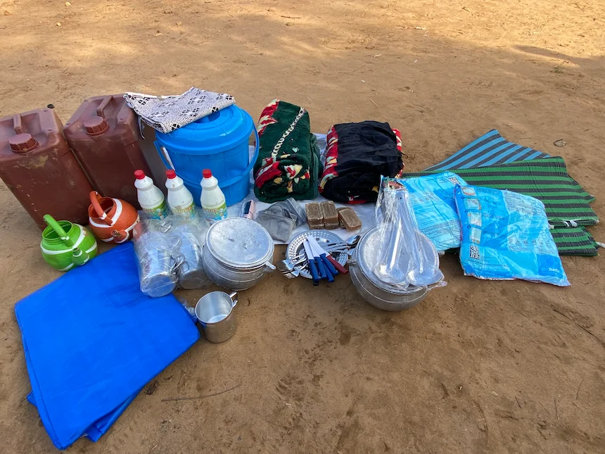 A Concern kit containing essential items for Sudanese refugees in Chad