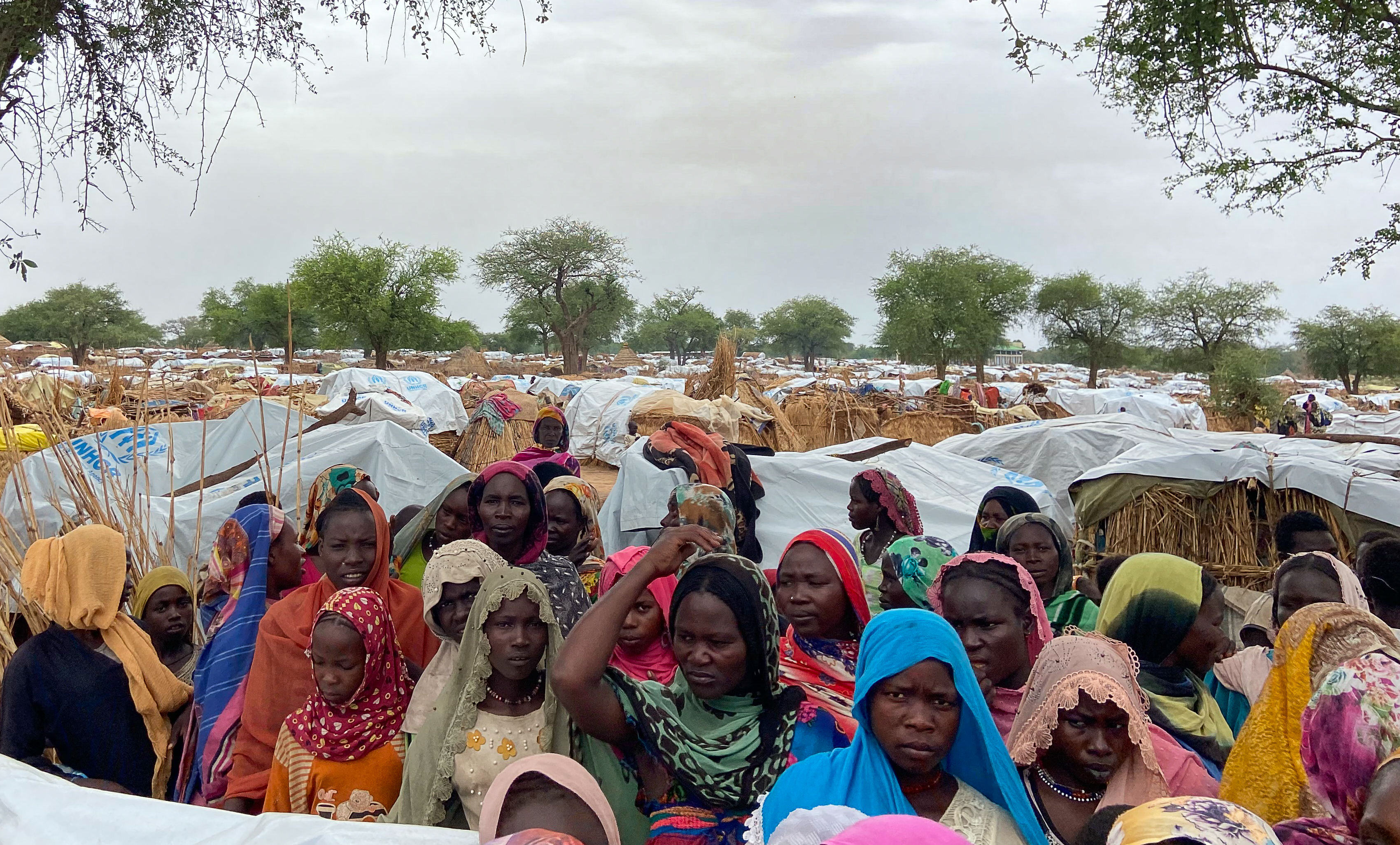 A group of Sudanese refugees in Chad