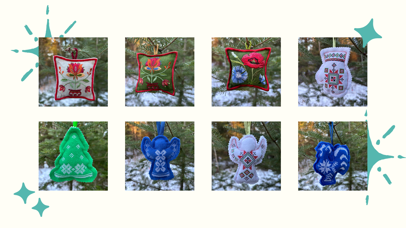 Embroidered ornaments from Ukraine