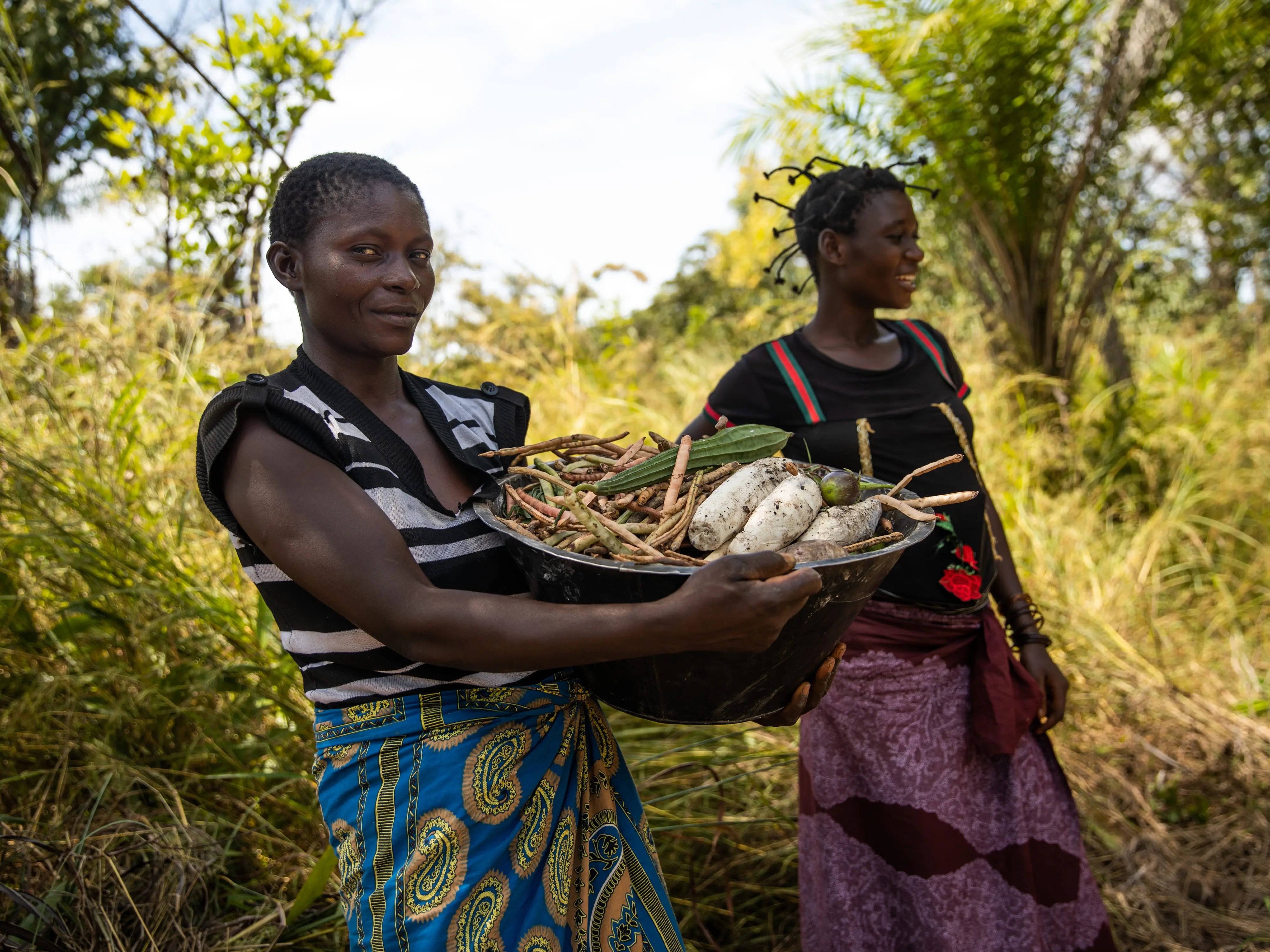 Therese Yumba wa Ilunga, 45 (left) is a participant in Concern's Food for Peace program in Manono Territory, DRC