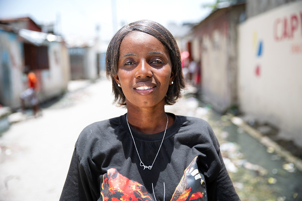 A young Haitian woman