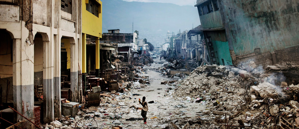 Destruction in Haiti after the earthquake