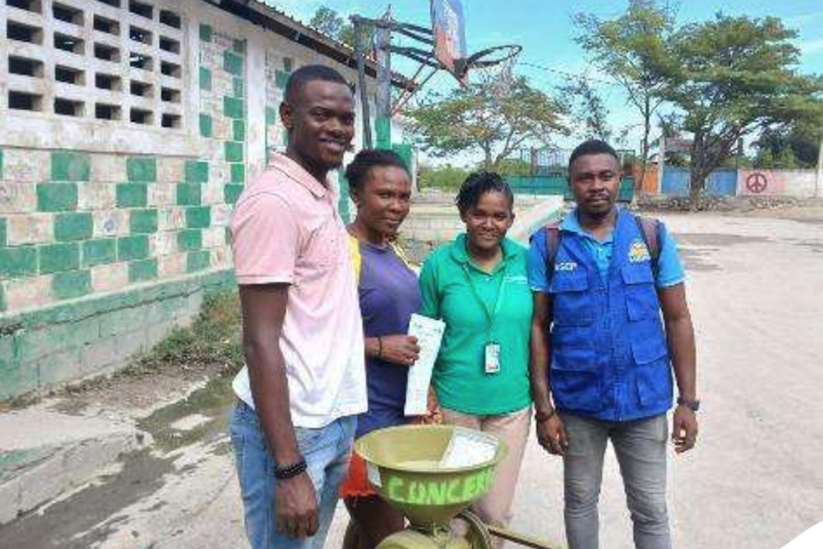 Grinders provided by Concern for fortified flour program participants.
