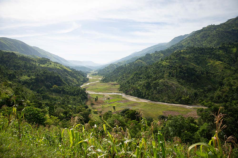 a lush valley in haiti