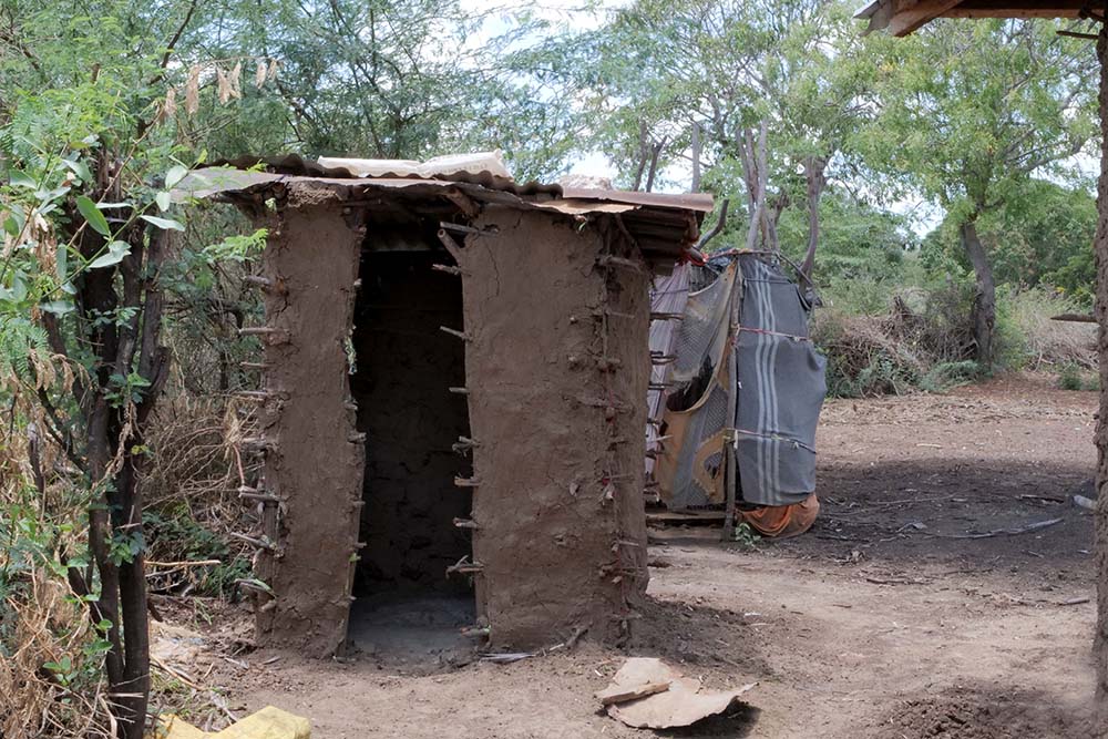 An enclosure for a pit latrine