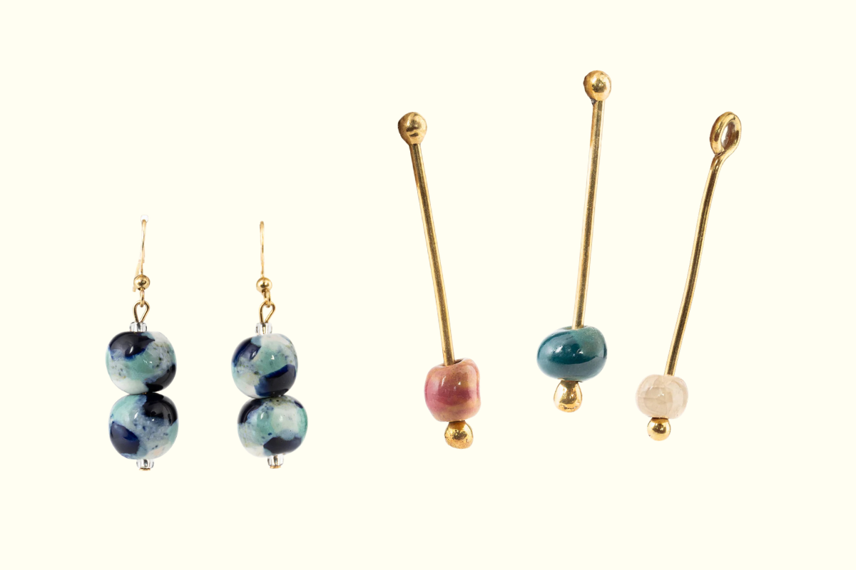 Beaded drop earrings, handmade in Kenya and available via Mission Market by Concern Worldwide