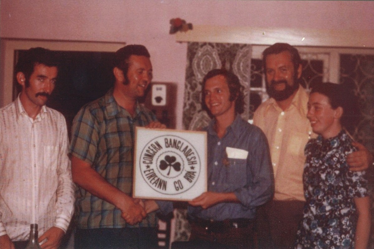 Foundational members of Concern Bangladesh: Irwin Shorr, Aengus Finucane, Jack Finucane, Fintan Farrelly, and Patricia Hickey