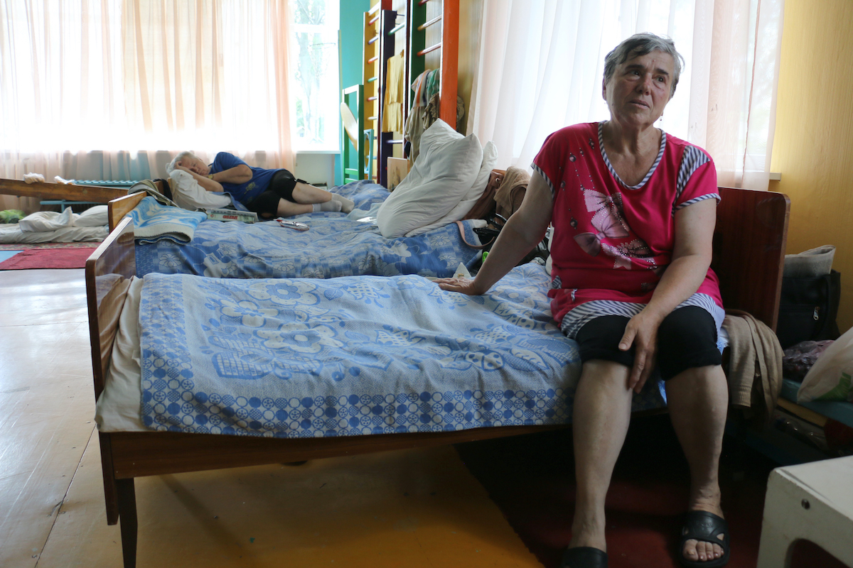 Valentina stays in one of collective centres for displaced people in Selydove, Ukraine.