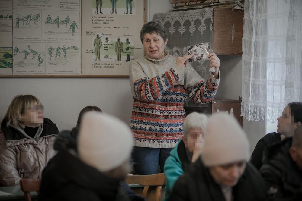 Mental health is a key aspect of health equity and World Health Day. Kateryna* an IDP, takes part on a psychosocial support session in Ukraine. (Photo: Simona Supino / Concern Worldwide)