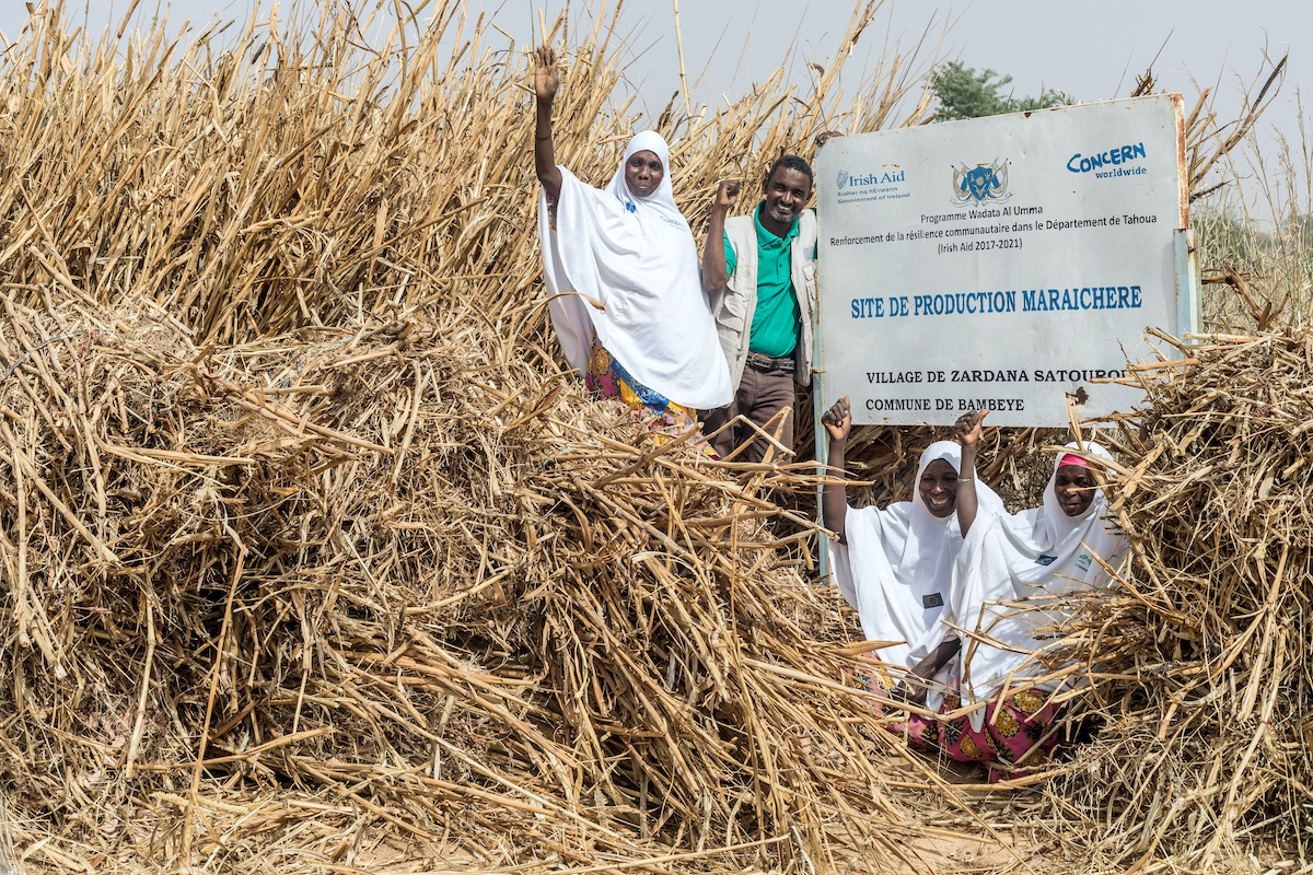 Residents of Zardana Satourou and member of the CVD (Village Development Committee) of the market gardening committee. (Photo: Apsatou Bagaya/Concern Worldwide)