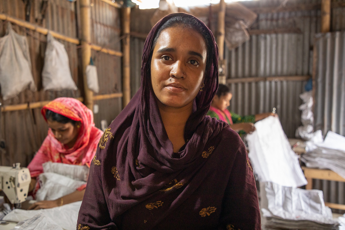 Zosha Aktar is a bag maker in Dhaka. Concern has helped her set up her business which now hires people from the local area. Photos: Lucy Bloxham/Concern Worldwide