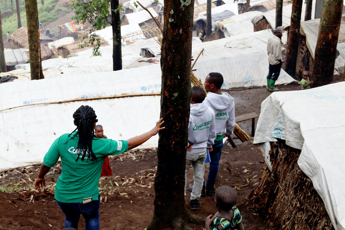 Concern staff at Bulengo camp, one of the newest camps in DRC. (Photo: Concern Worldwide)