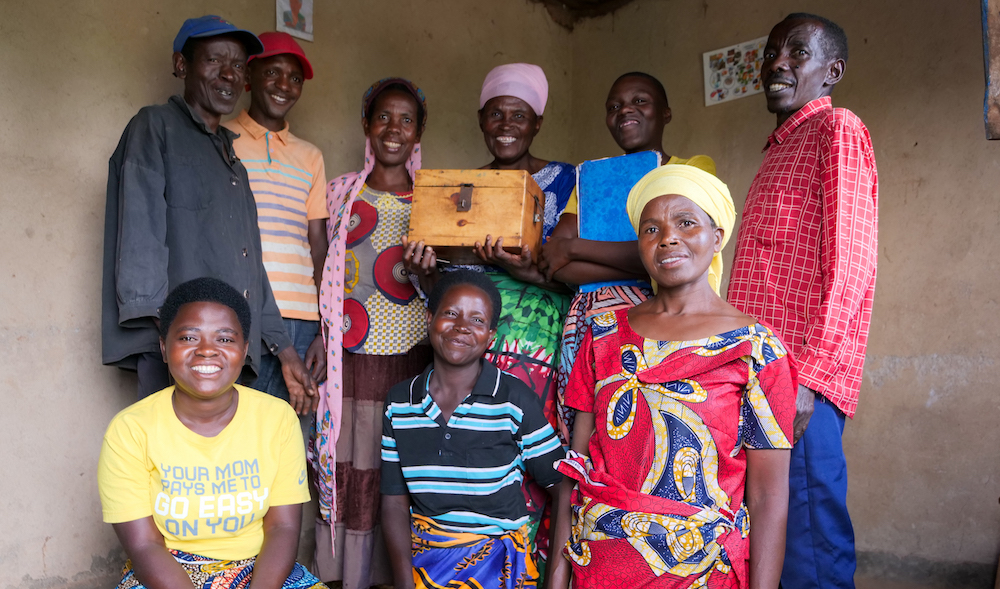 Anonciata with fellow members of the Muchongi Savings and Loan Group in Gisagara. (Photo: Eugene Ikua / Concern Worldwide)