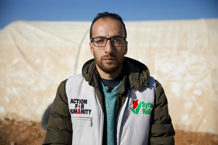 Muhammed, Field Project Officer, with Concern's in-country partner Syria Relief. Photo: Ali Haj Suleiman/DEC/Fairpicture