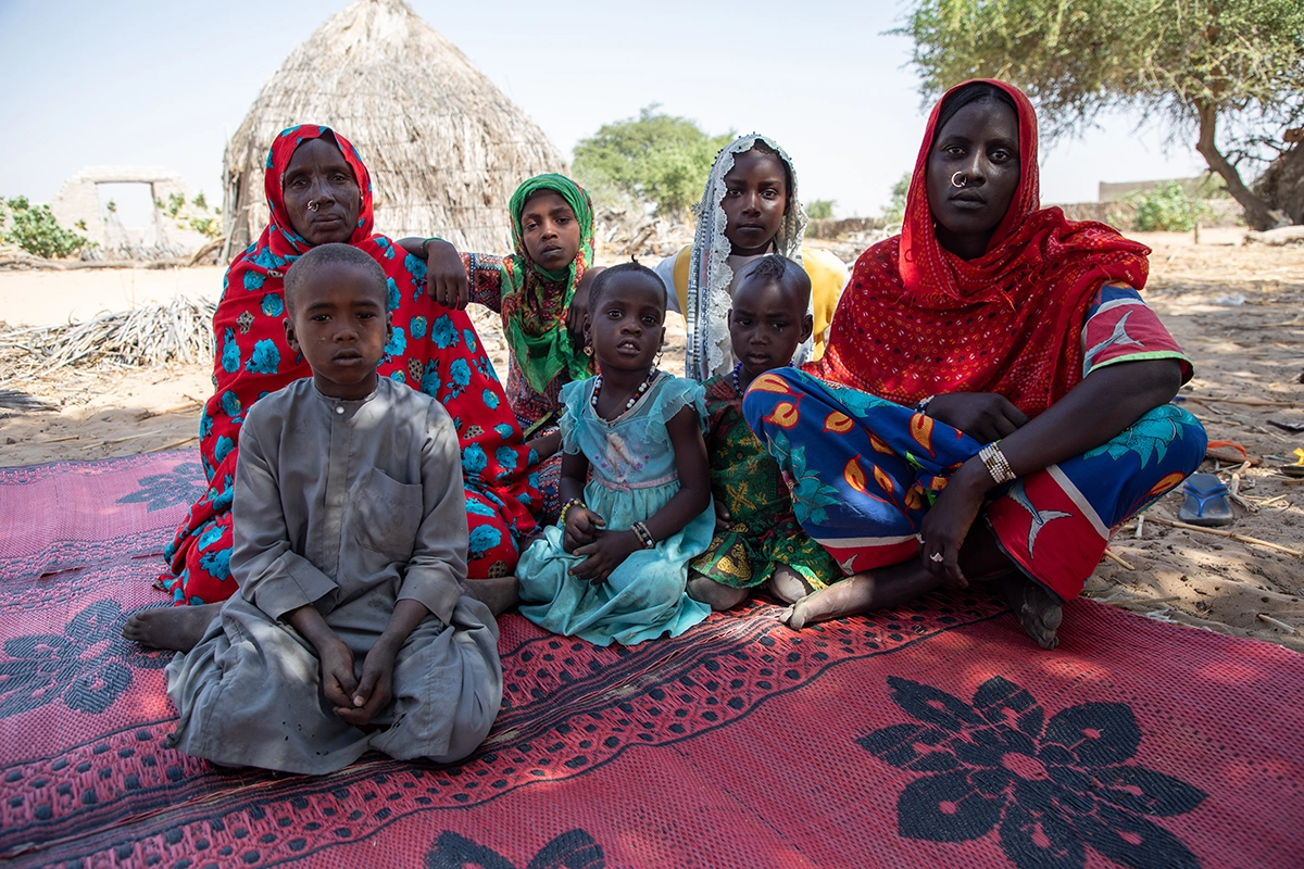 Salmata Mara Mohammed (50) and her family: Abdullahi, Aichta, Salmata, and Hawa (with her own children, Salmata and Marriam). (Photo: Eugene Ikua/Concern Worldwide)