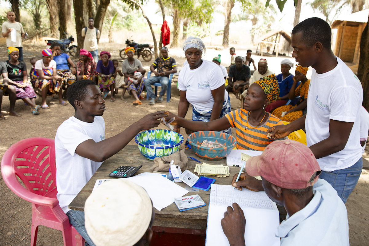 A meeting of Majehun Village Savings and Loan Association in Tonkolili, Sierra Leone. (Photo: Kieran McConville/Concern Worldwide)