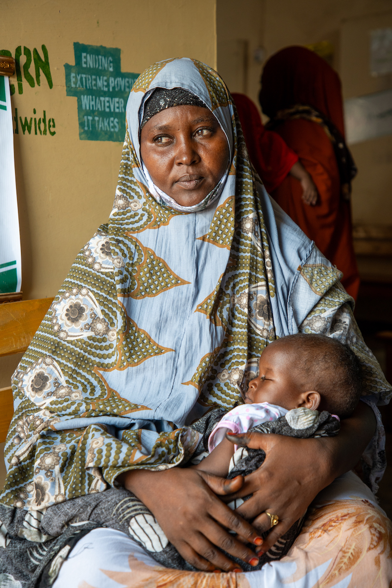 Ayan* (39) with her 18 month old child Ahmed* at the Wiil Waal Health Center, Mogadishu. (Photo: Mustafa Saeed/Concern Worldwide)