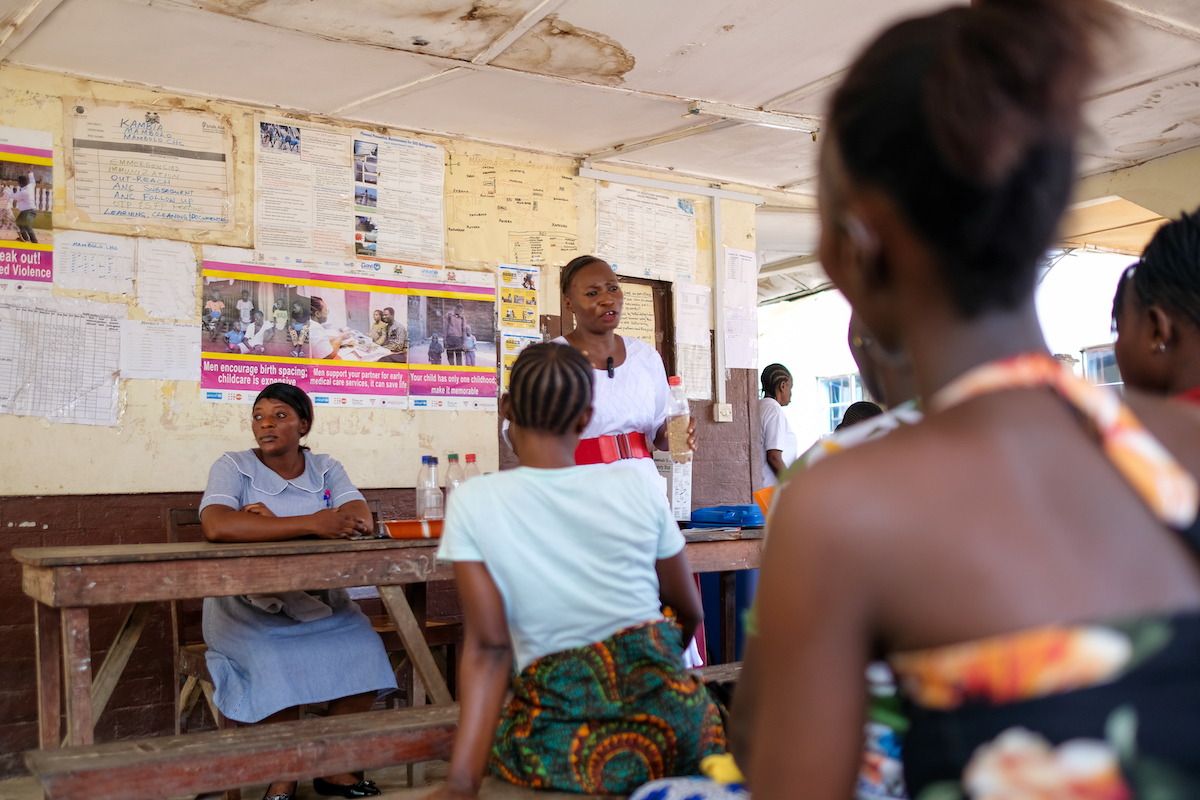An prenatal class at Mambolo Health Center, which is supported by Concern. Photo: Darren Vaughan/Concern Worldwide