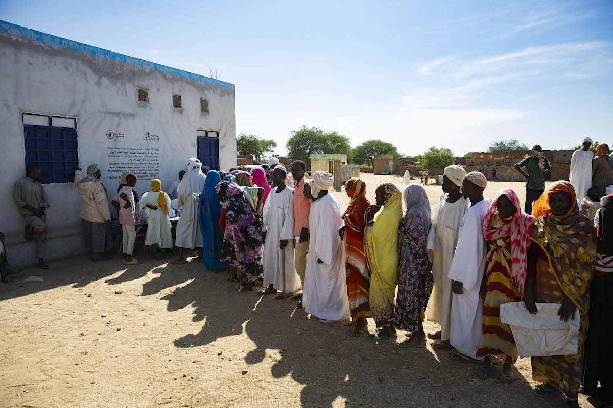Emergency aid distribution in Sudan.