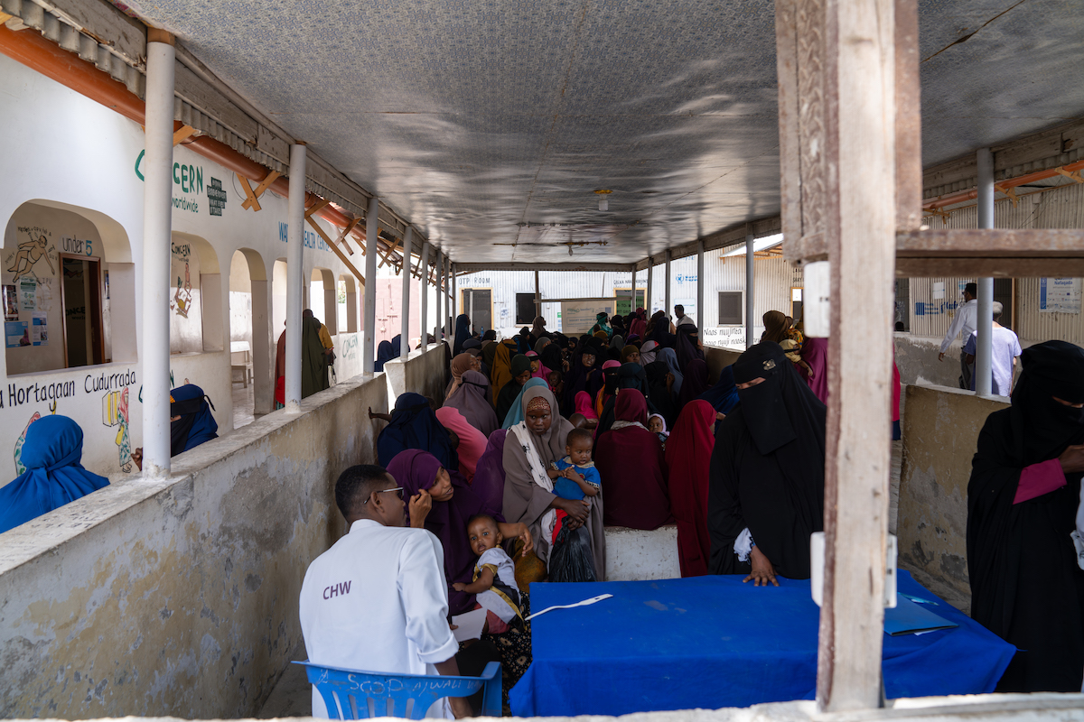 Community Health Workers at the Wadajir Health Center screening patients. (Photo: Eugene Ikua/Concern Worldwide)