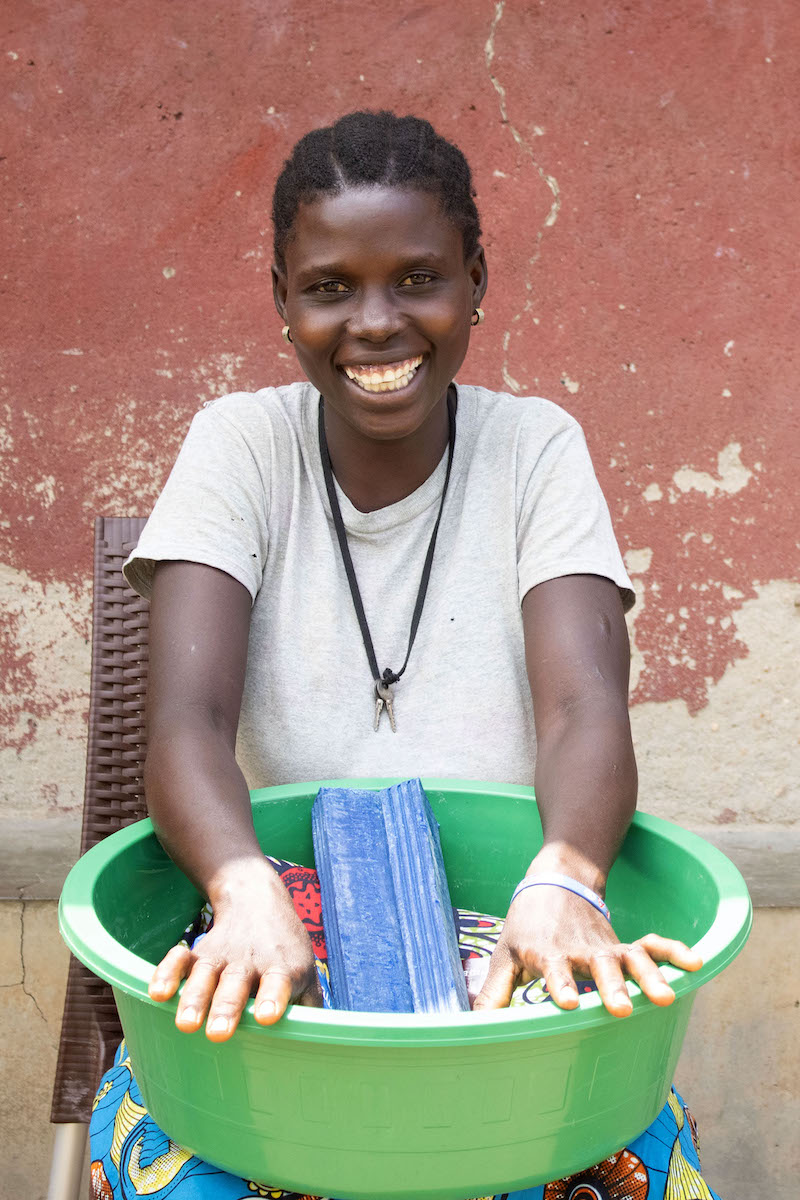 Laurène* gave birth safely and free of charge at the Awasi Health Center, where she also received a baby WASH kit.
