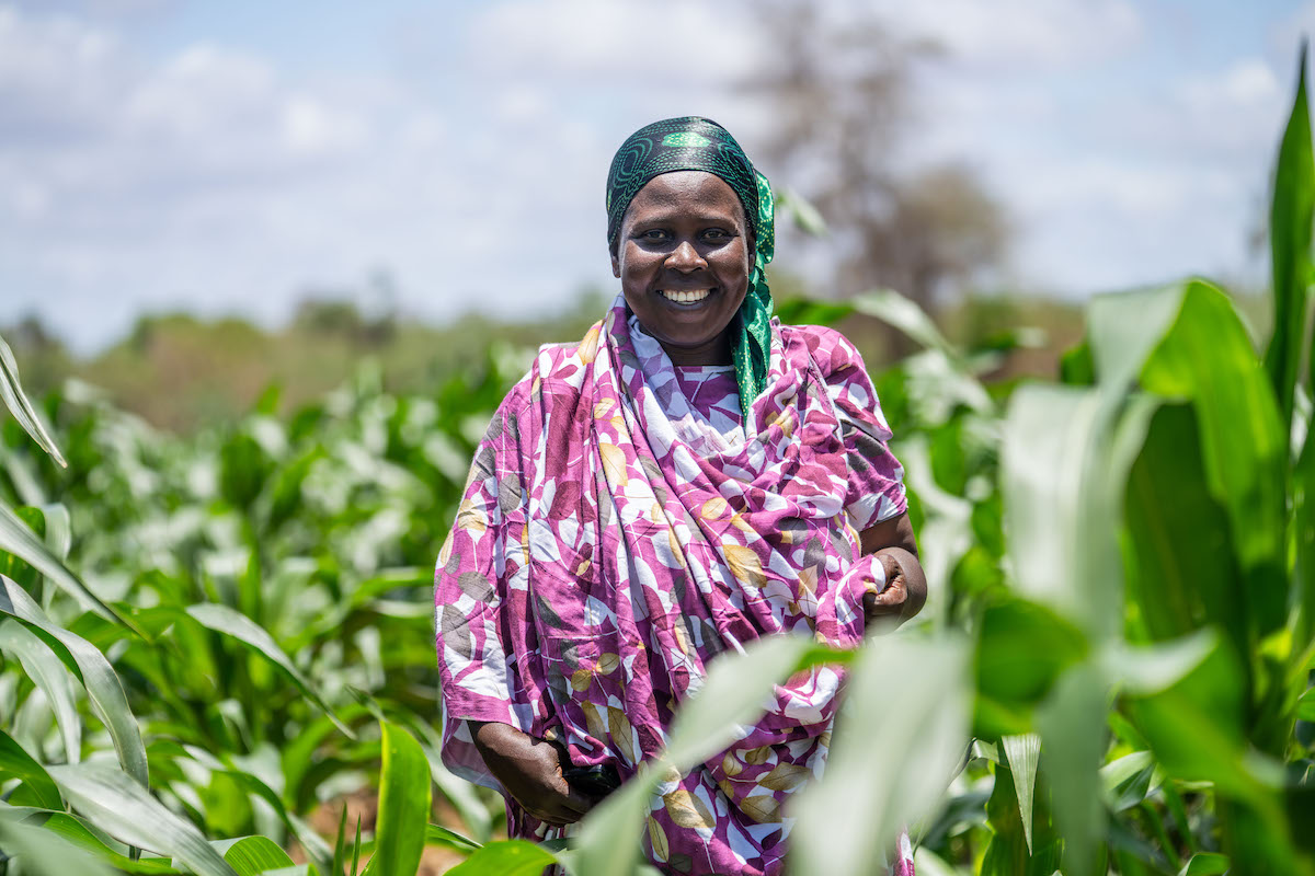 Aziza Fumo Satu is the chairlady of the Ghamano Farming Group in Kenya's Tana River County. As part of LEAF (Lifesaving Education and Assistance to Farmers), a Concern-led program supported by Archer Daniels Midland, she has improved her agricultural outputs, supporting a livelihood and her family's health. (Photo: Eugene Ikua/Concern Worldwide)