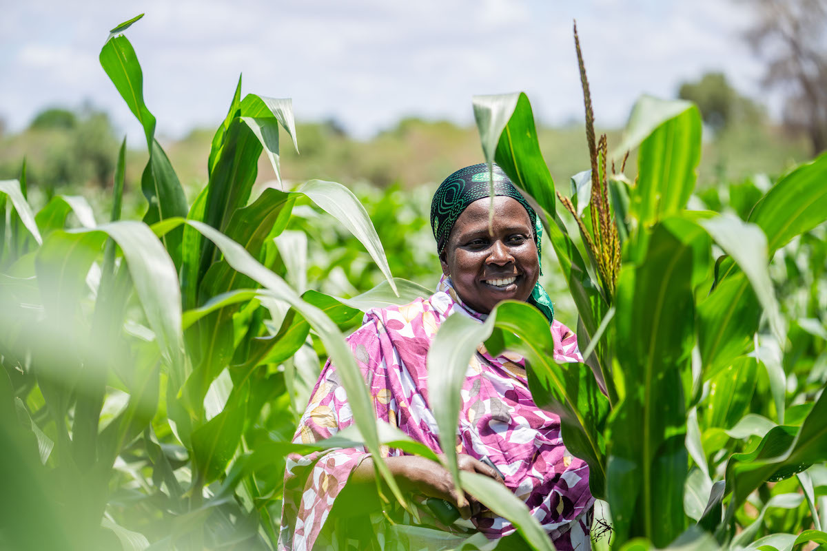 Aziza Fumo Satu is the chairlady of the Ghamano Farming Group and was born and raised in Wodesa. She is a mother of six and has learned to use family MUAC to monitor her children’s health, while farming maize, spinach, and green grams with her group. (Photo: Eugene Ikua/Concern Worldwide)