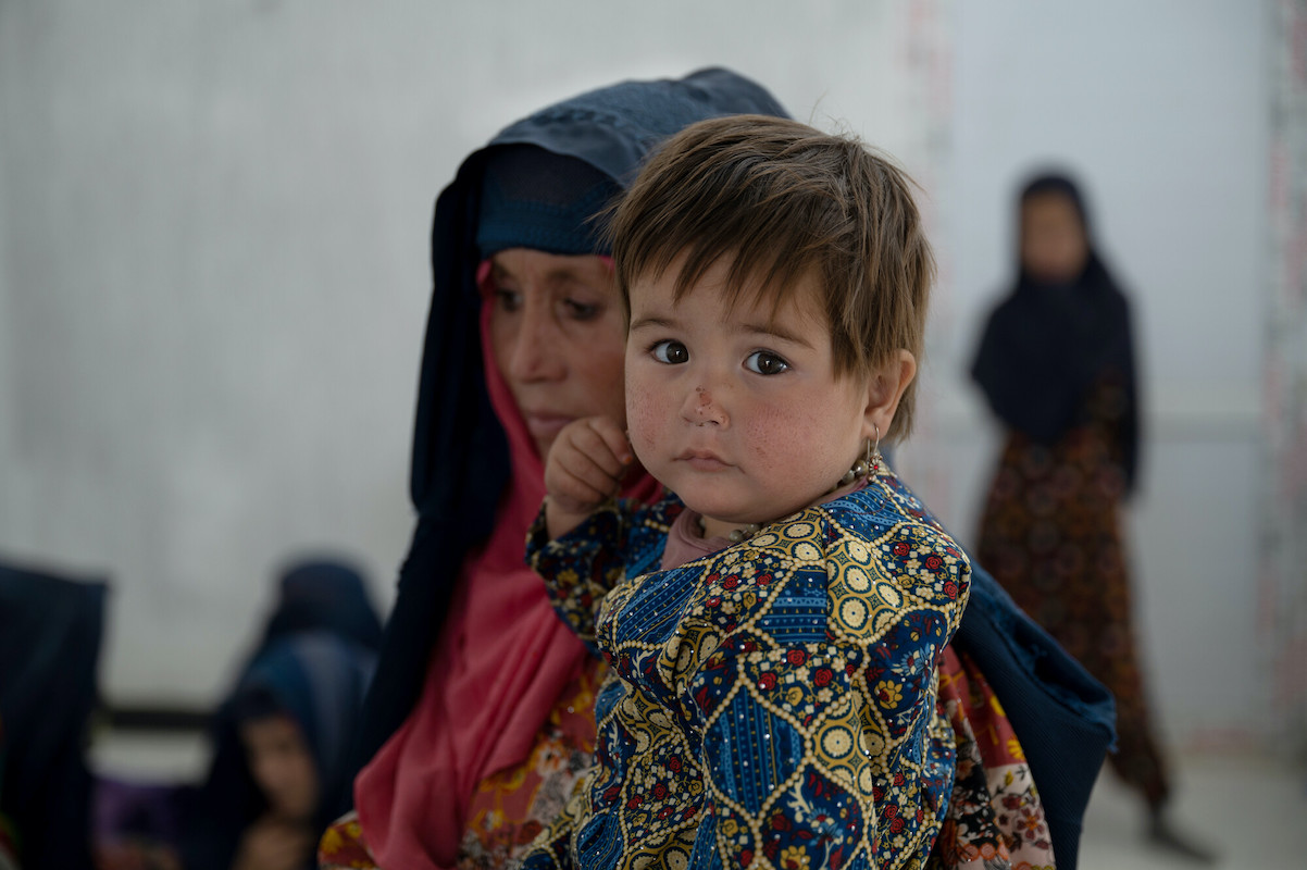 Hafsa* was diagnosed with severe acute malnutrition. She has received two rounds of therapeutic food at a Concern-supported clinic in Afghanistan. (Photo: Nava Jamshidi/Concern Worldwide)