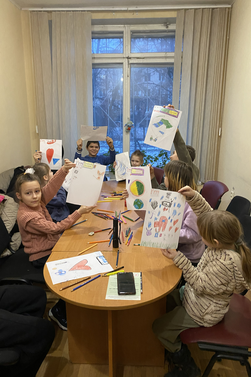 Children attending a PSS play therapy session in Kharkiv. Photo: Jennifer Gillen/Concern Worldwide