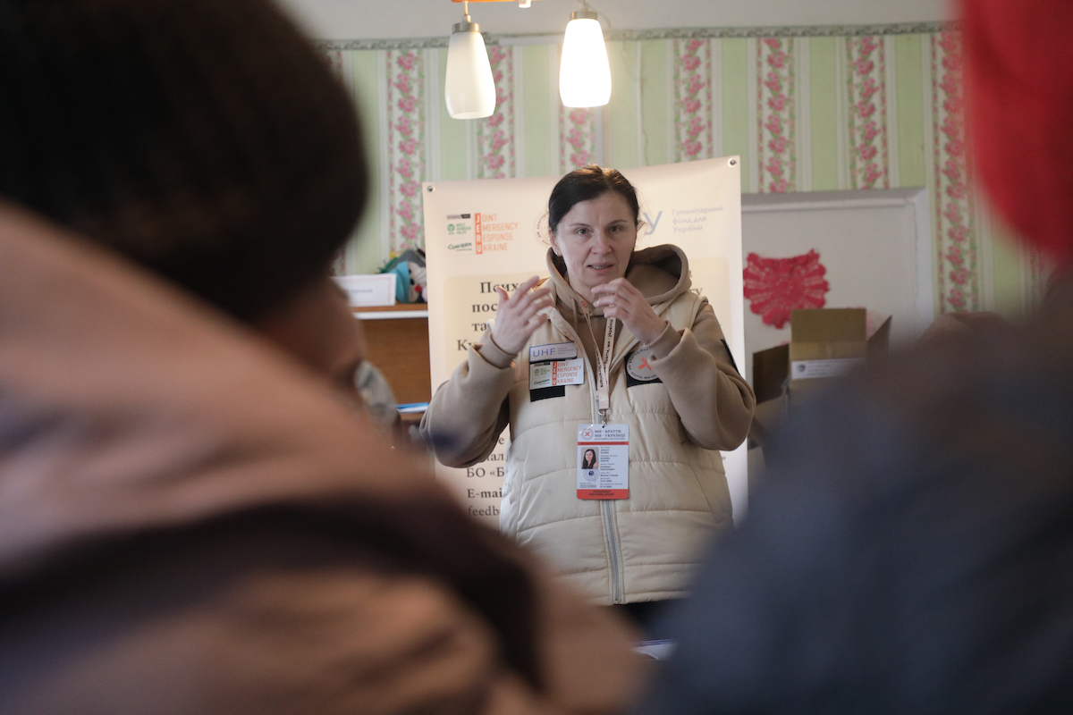 Psychosocial support sessions led for children and adults in Kharkiv, supported by Concern and facilitated by local partners. (Photos: Jon Hozier-Byrne/Concern Worldwide)