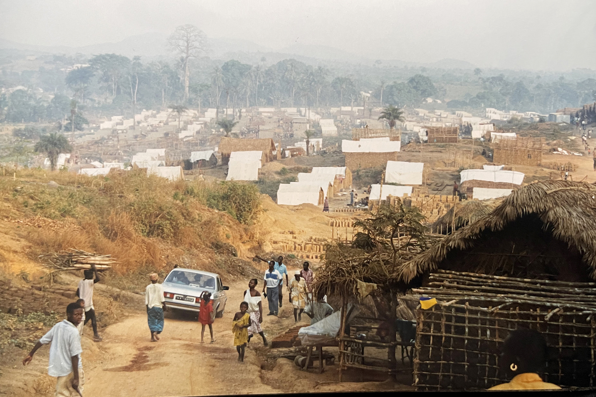 A displacement camp in Sierra Leone, circa 1996. 