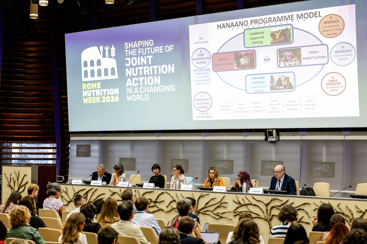 Members of Concern and our Hanaano partners co-lead a high-level session at Rome Nutrition Week 2026 with the Global Network Against Food Crises.