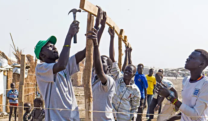 Shelter construction in South Sudan