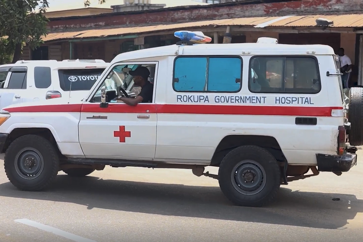 An ambulance at Rokupa Government Hospital, Freetown, Sierra Leone. Photo: Concern Worldwide