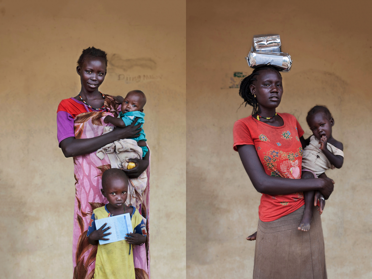 Left: Adeng* (20) with her two children, Akecka* (4) and Cadbi* (5 months); Right: Elizabeth* with Amet* (2). (Photos: Abbie Trayler-Smith / Concern Worldwide; Names changed to protect identities.)