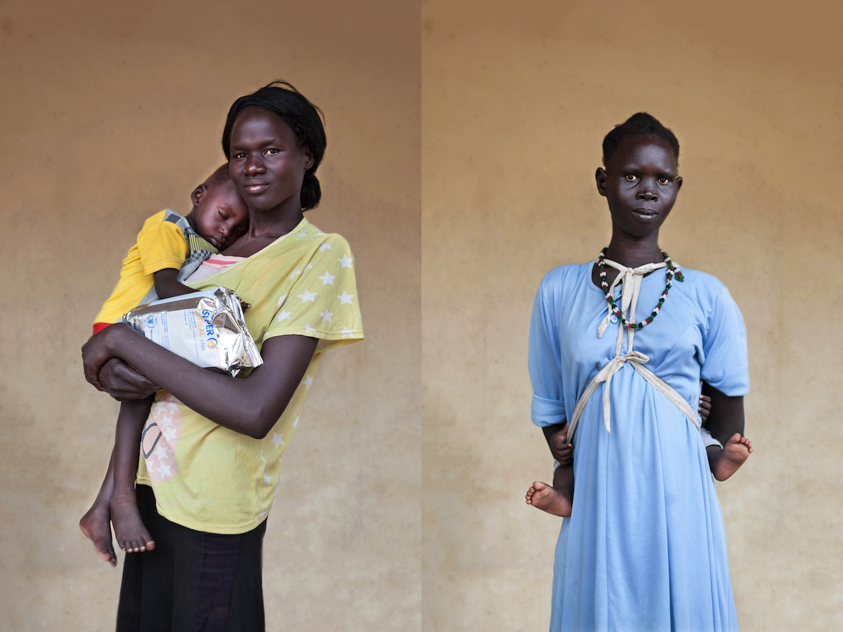 Nyadiu* (28) with her youngest son, Kowey* (1 year and 9 months); Faduma* with her baby (peeking out from behind her back). (Photos: Abbie Trayler-Smith / Concern Worldwide; Names changed to protect identities.)