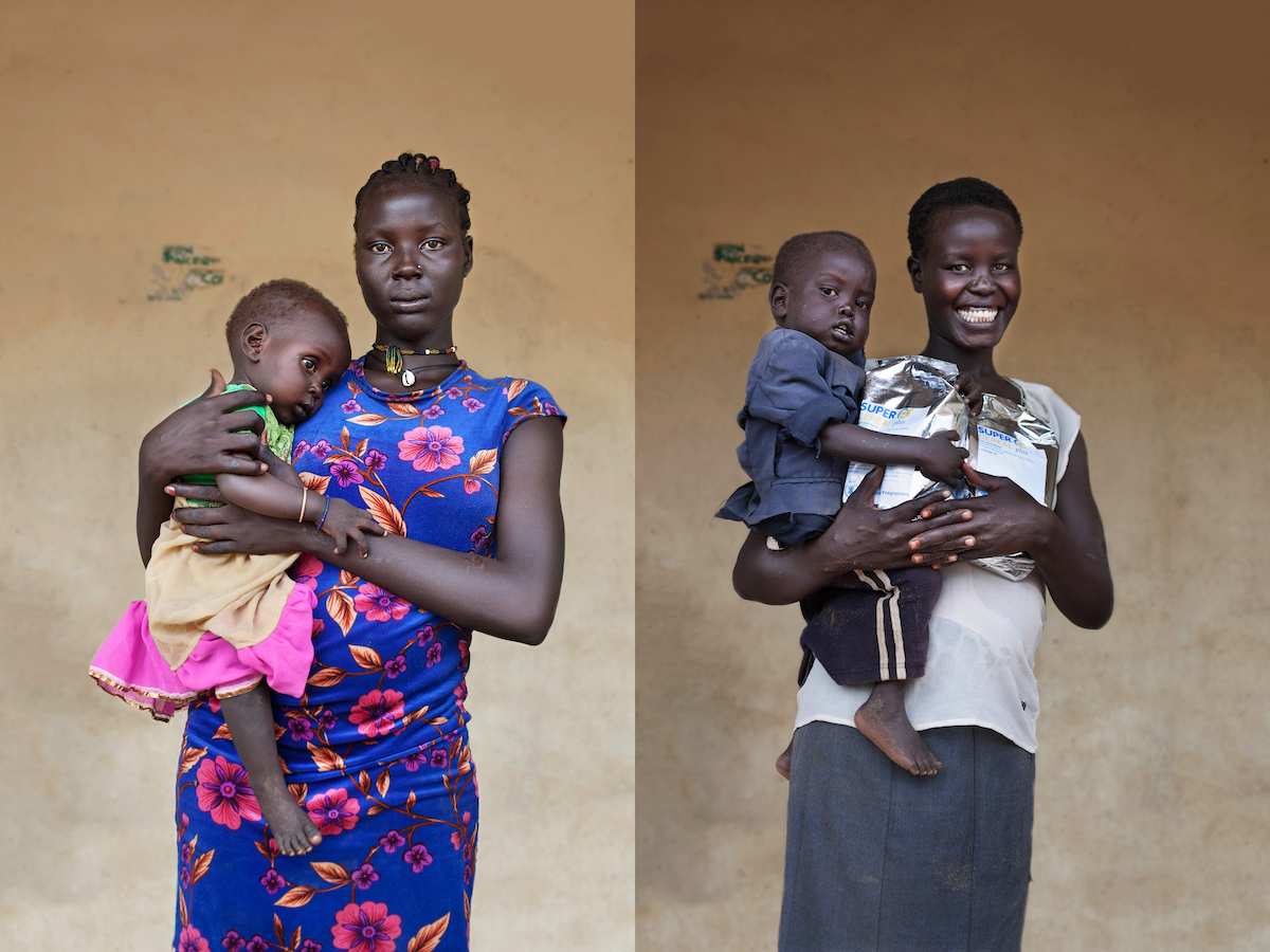 Nyagoa* (19) with 1 year 2 month old Nyapuka*; Nyegai* and baby Rana* (2). (Photos: Abbie Trayler-Smith / Concern Worldwide; Names changed to protect identities.)