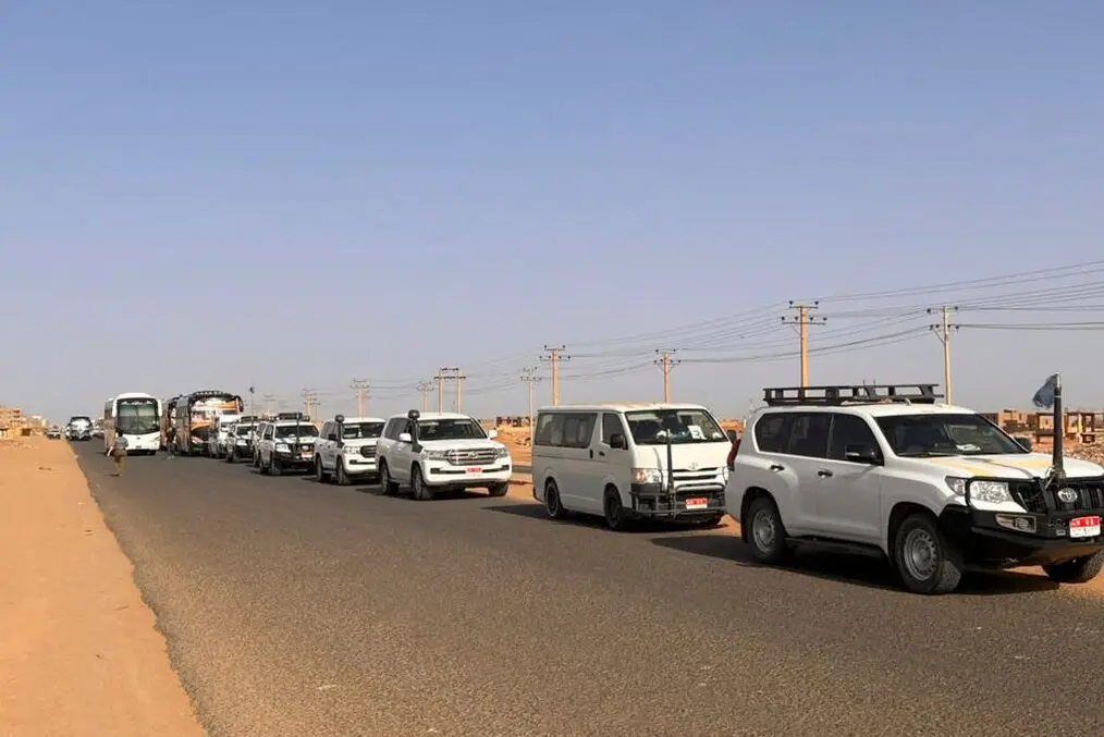 a convoy of vehicles in sudan