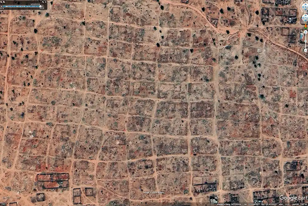 satellite image of El Geneina Sudan on march 3rd 2024