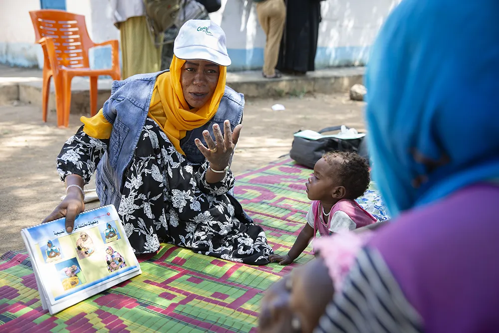 A health education session at a health center in Central Darfur