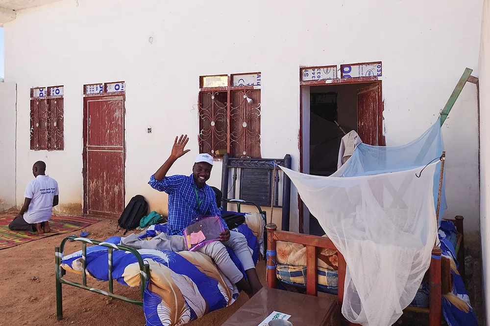 A Concern staff member at the team compound in Um Shalaya, Central Darfur