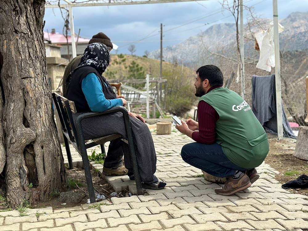 Concern worldwide staff member visits a home in rural Turkeyafter the 2023 earthquake