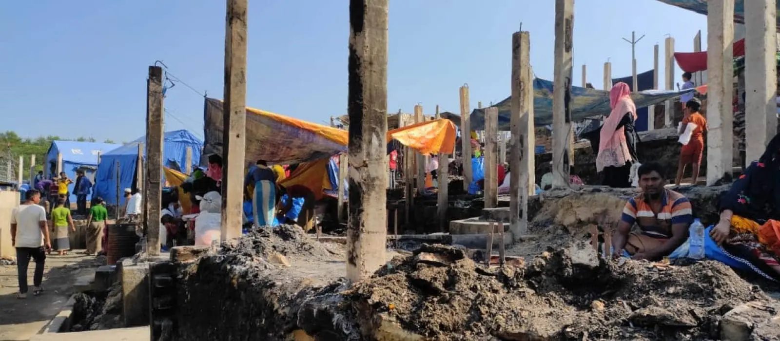 Destruction of the fire at the refugee camp in Bangladesh