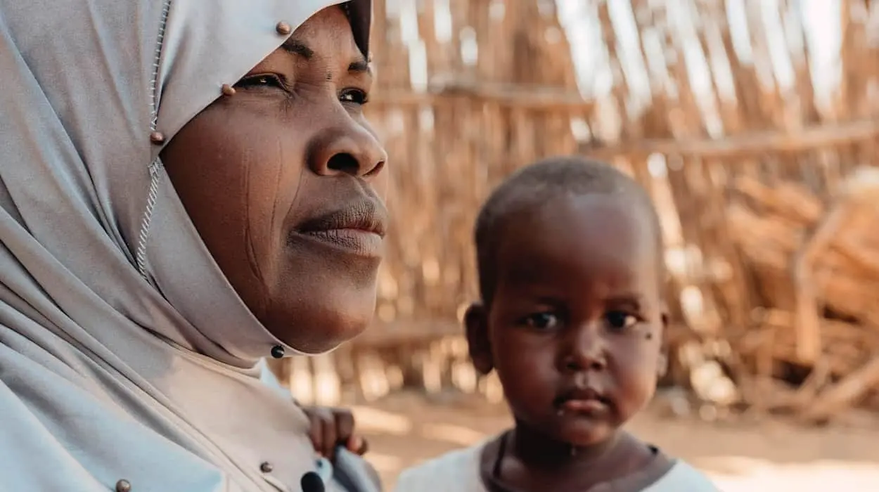 Woman with small child