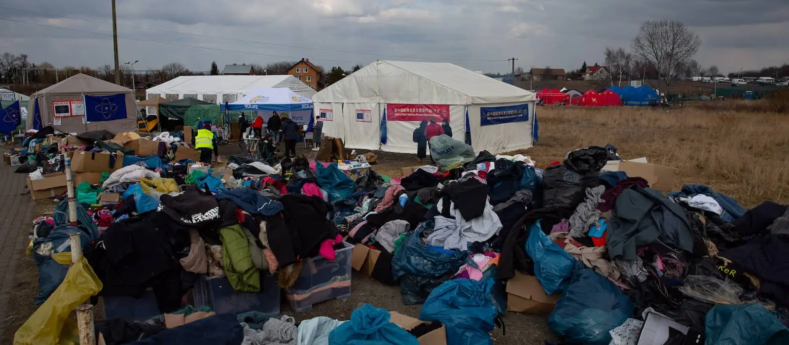 At the Medyka crossing between Ukraine and Poland, two weeks after the conflict began.