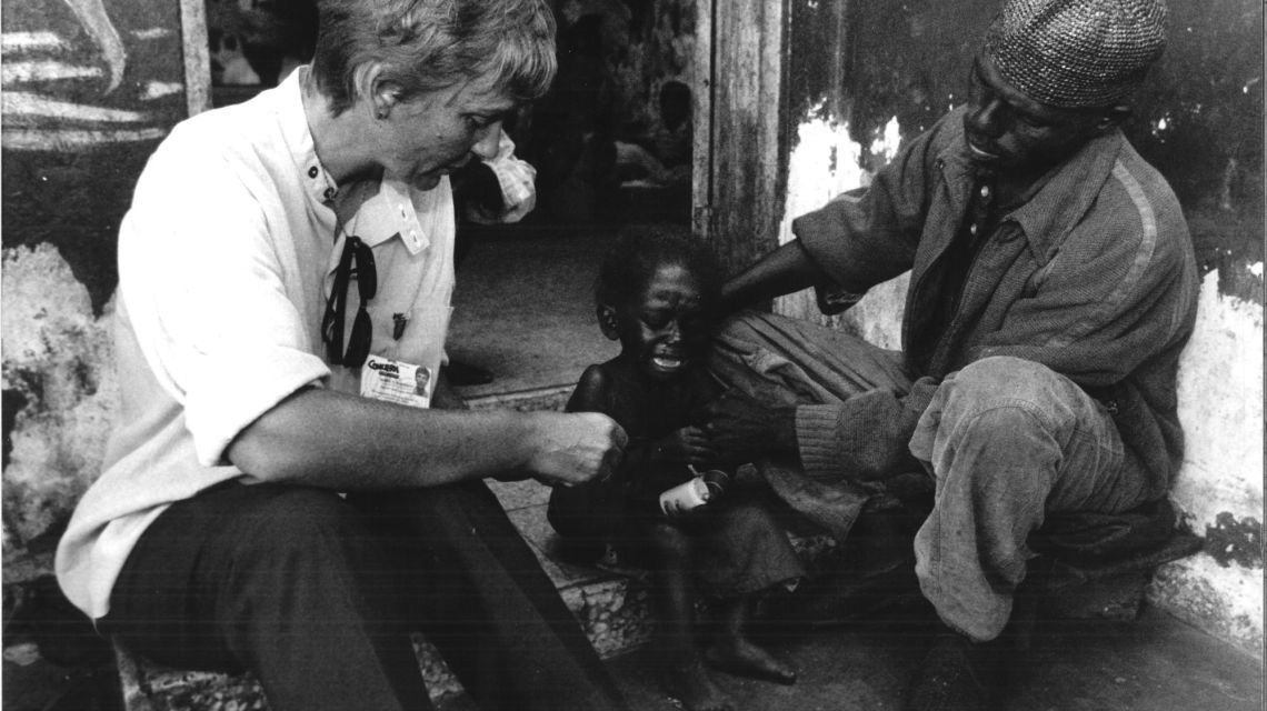 Concern's Anne O'Mahony pictured in a feeding center in Somalia.